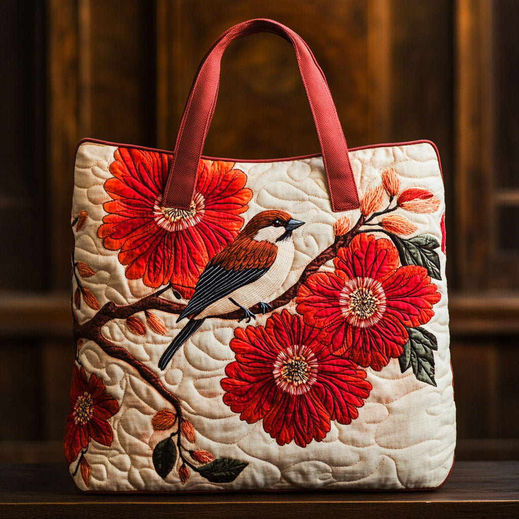 Scarlet Bloom WJ2310407CL Quilted Tote Bag