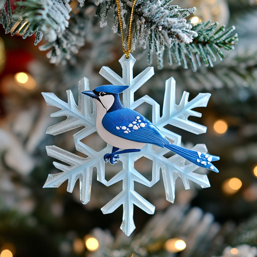 Snowflake Bluebird WJ0312321CL Christmas Ornament