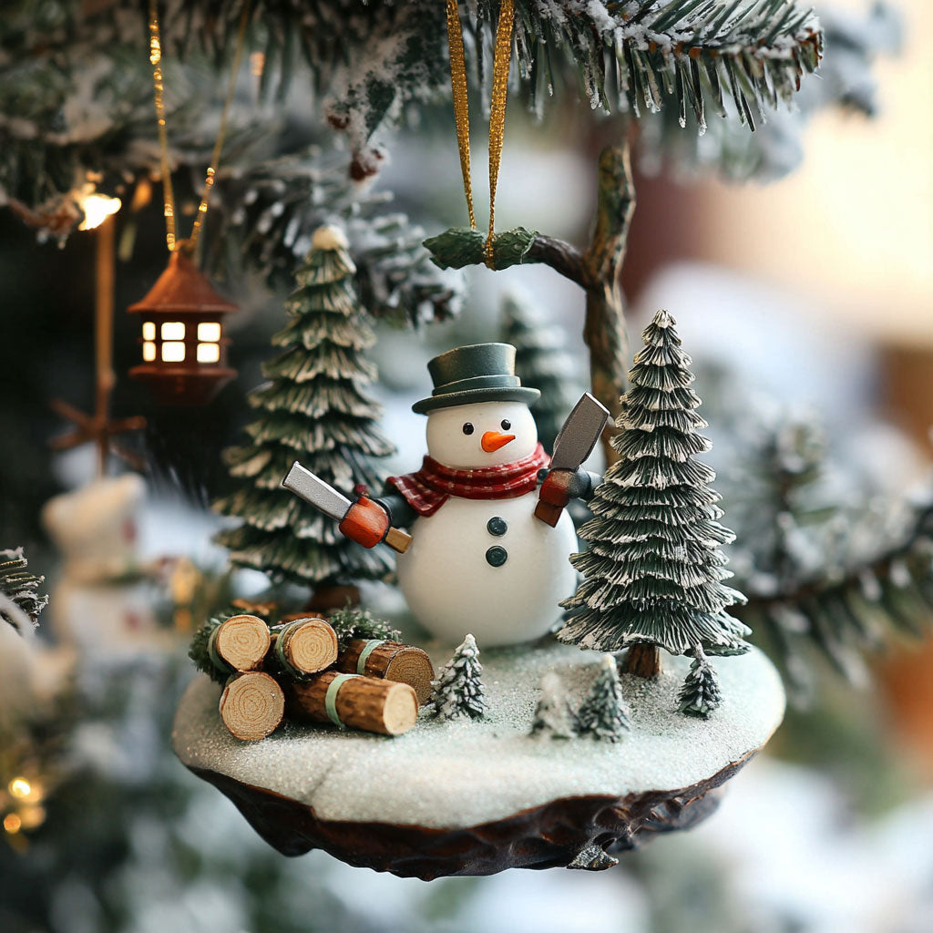 Snowman Woodcutter WJ2511095CL Christmas Ornament