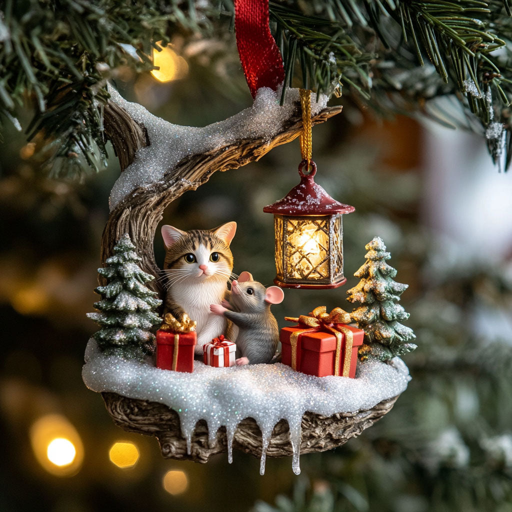 Snowy Catmouse WJ2611025CL Christmas Ornament