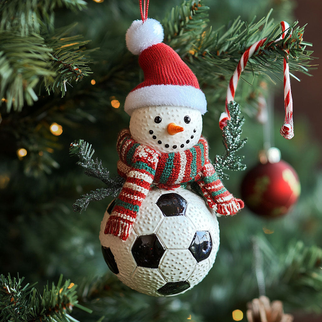 Soccer Snowman WJ2611099CL Christmas Ornament