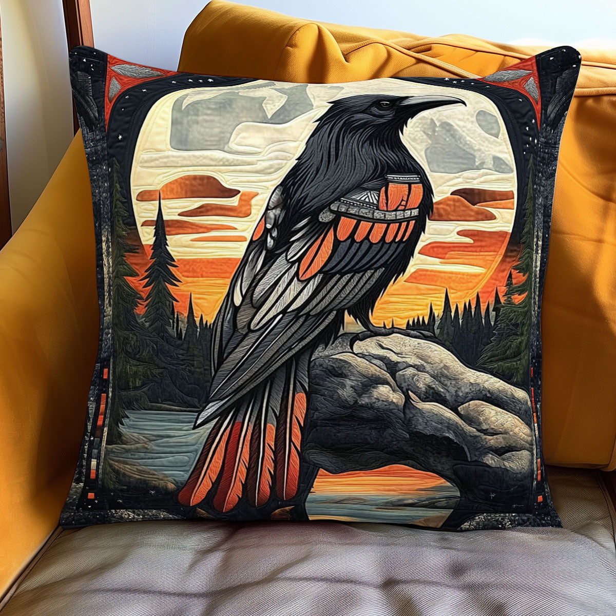 Spirit Raven Journey WJ1001079CL Quilt Pillow Case