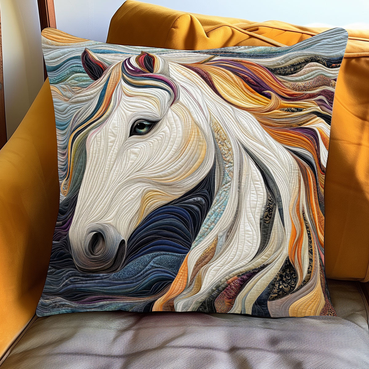 Swirl Horse WJ1301106CL Quilt Pillow Case
