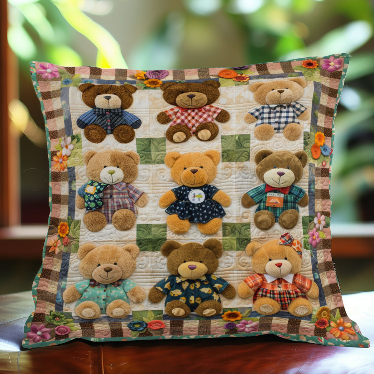 Teddy Stitchwork WJ0801076CL Quilt Pillow Case