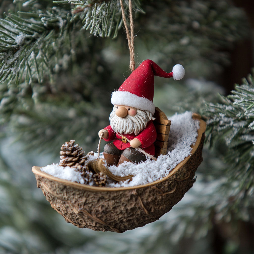 The Holly Jolly Gnome Boat WJ0312439CL Christmas Ornament