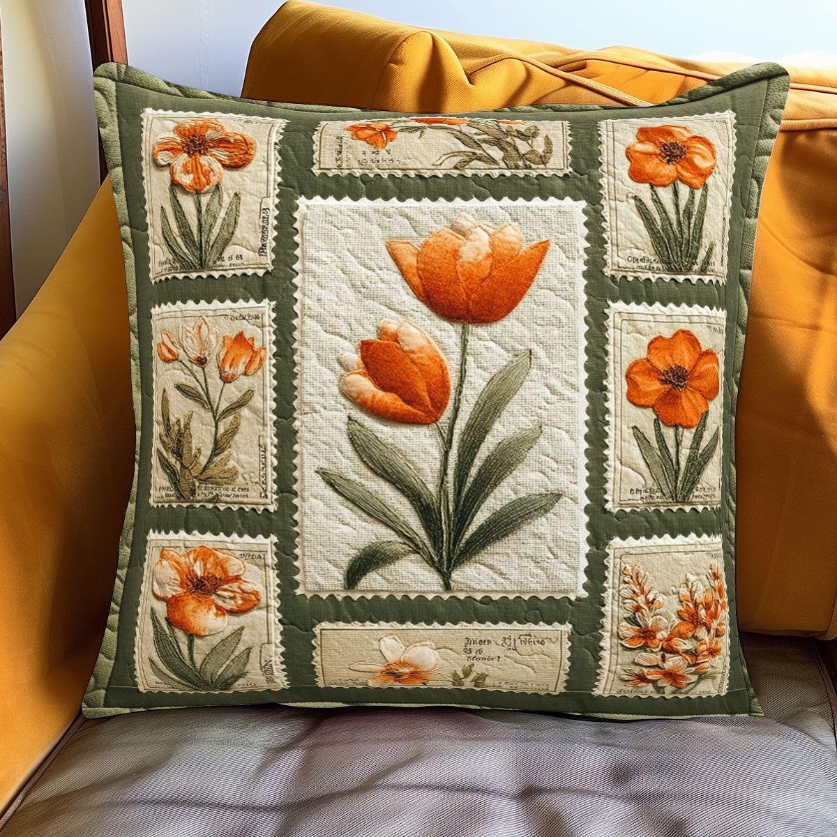 Timeless Floral Postage WJ1001088CL Quilt Pillow Case