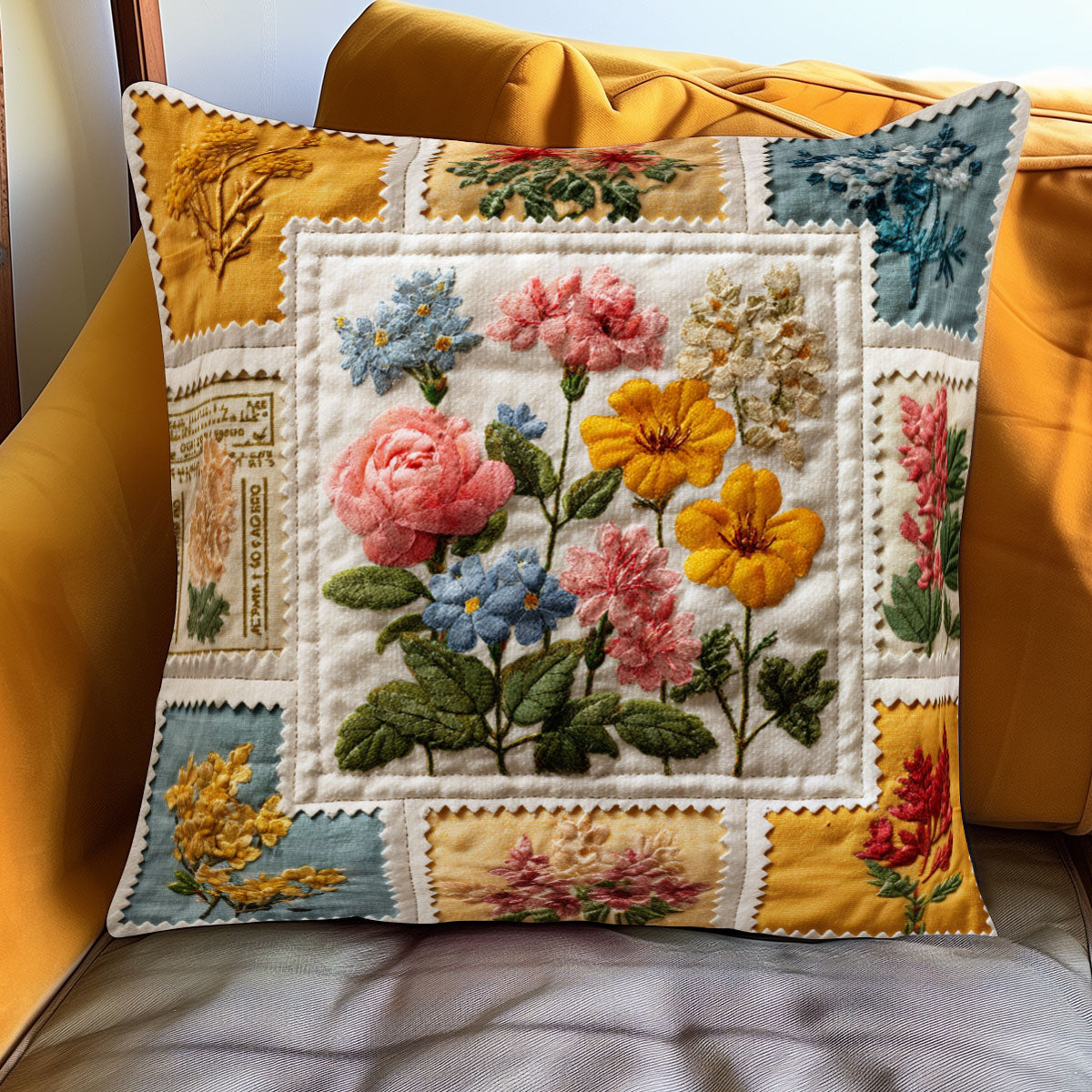 Timeless Stamp Garden WJ1301123CL Quilt Pillow Case