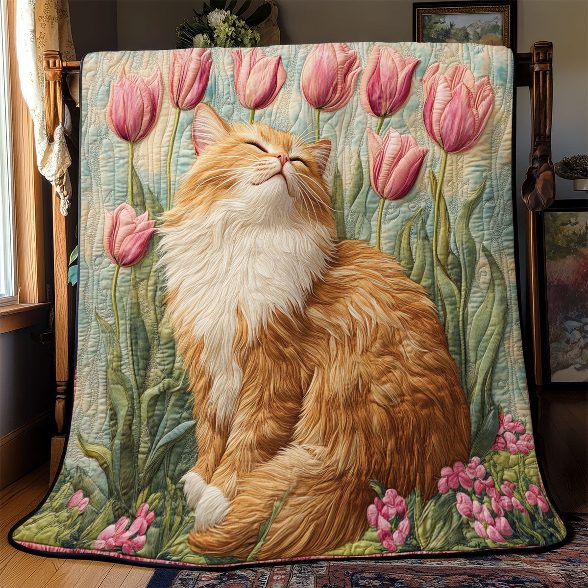Tulip Cat WJ1001004CL Quilt