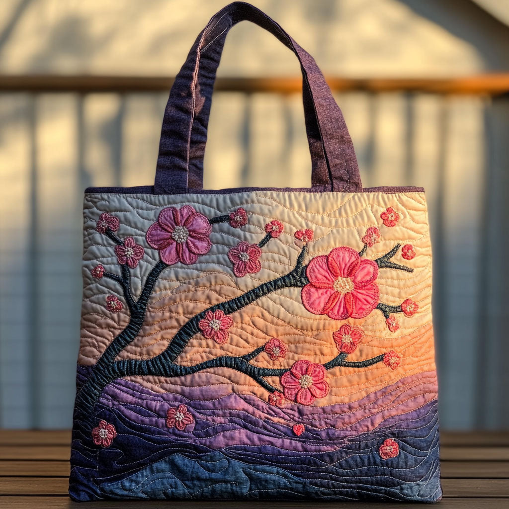 Twilight Blossom WJ2310413CL Quilted Tote Bag