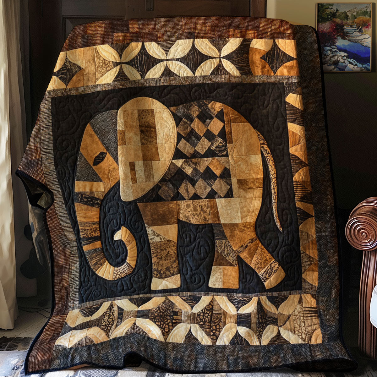 Vintage Elephant WJ0701050CL Quilt