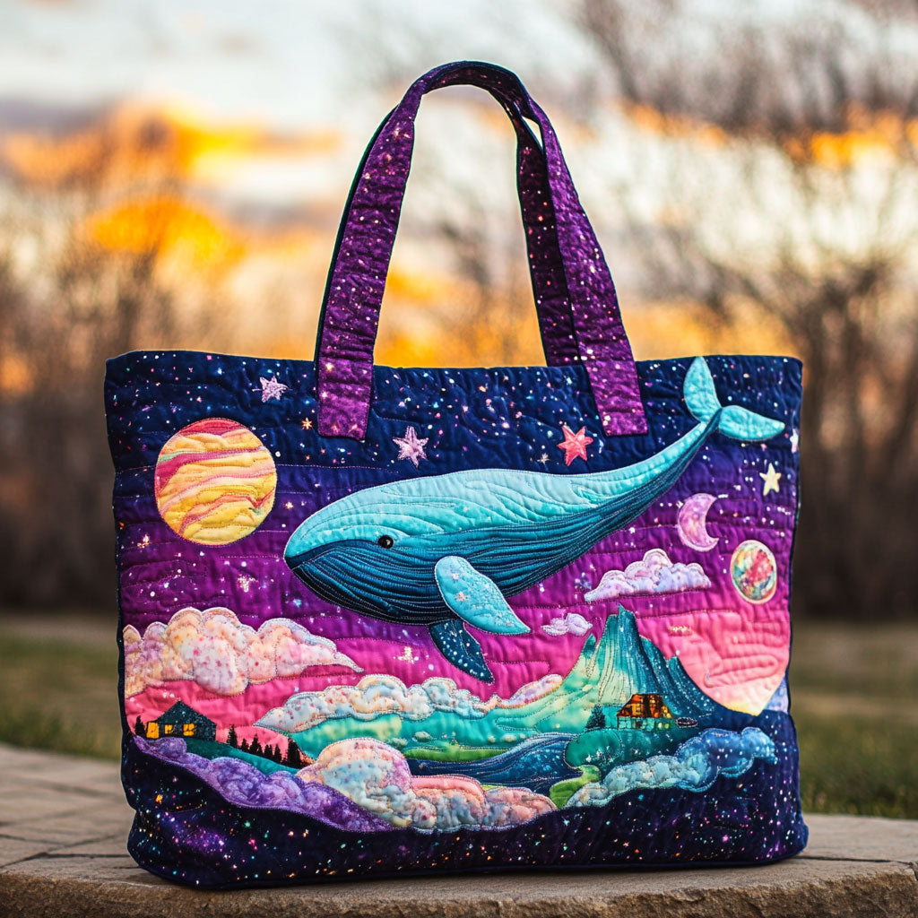 Whale Among Stars WJ2310415CL Quilted Tote Bag