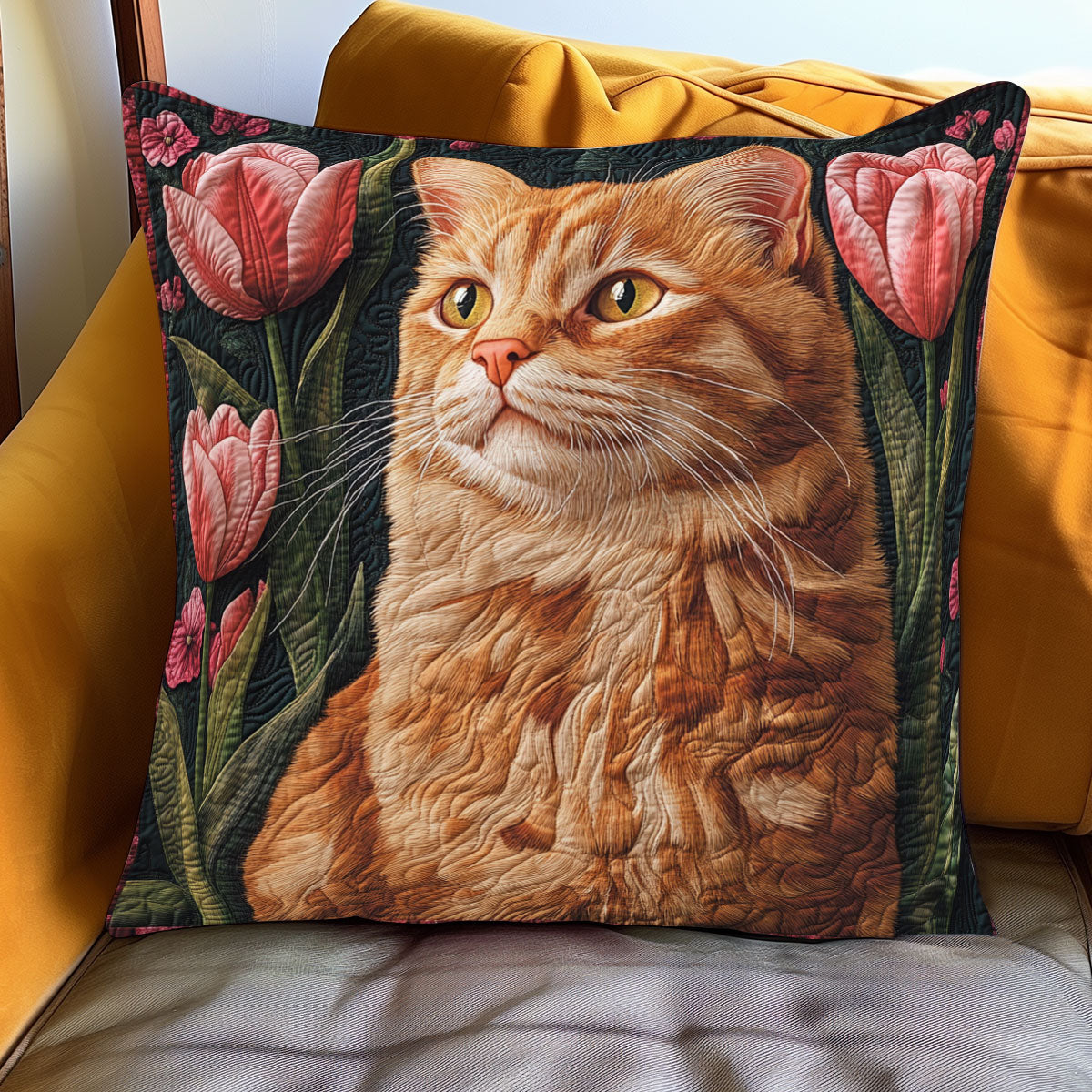 Whiskers In The Tulips WJ1001062CL Quilt Pillow Case