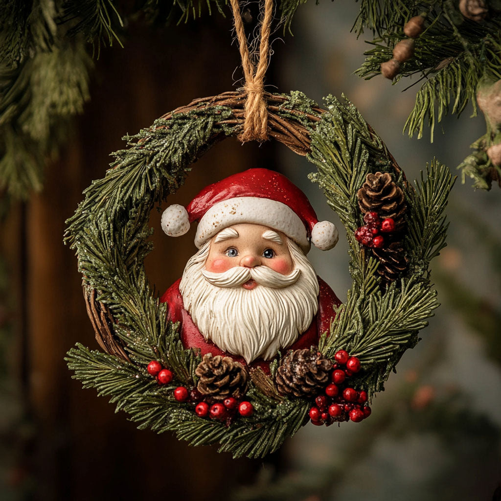 Wreath Santa WJ2411086CL Christmas Ornament
