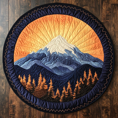 Falling Light Mountain WN1208027CL Quilted Round Mat