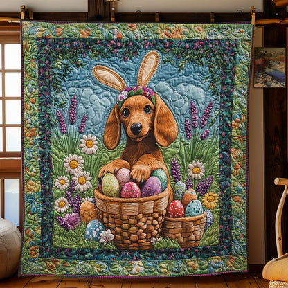 Floral Dachshund Easter WN1501006CL Quilt