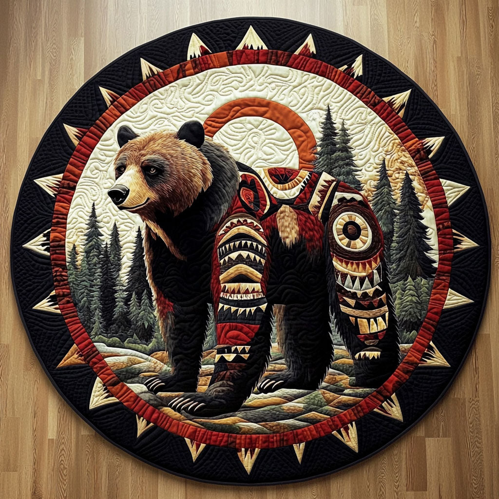 Warrior Bear KL1012014CL Quilted Round Mat