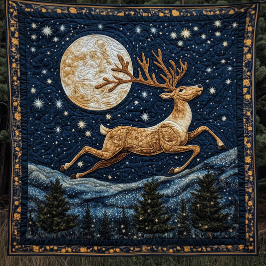 Reindeer Leaping Across Christmas Sky LT2509011CL Quilt
