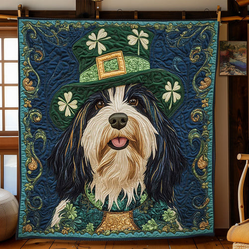 Green Charm Bearded Collie WN0901046CL Quilt