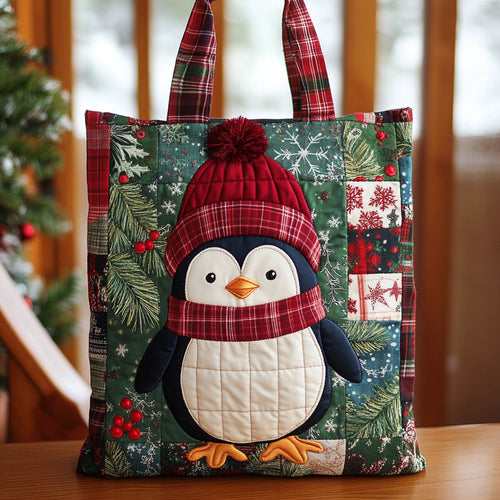 Penguin Holiday CW3110039CL Quilted Tote Bag
