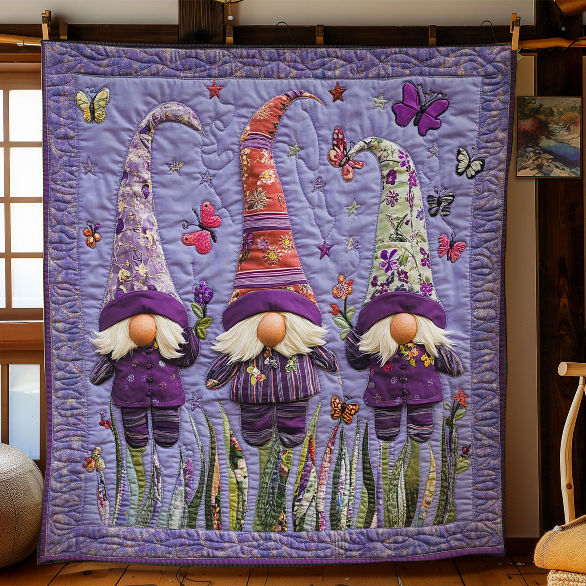 Amethyst Gnomes WN1501082CL Quilt