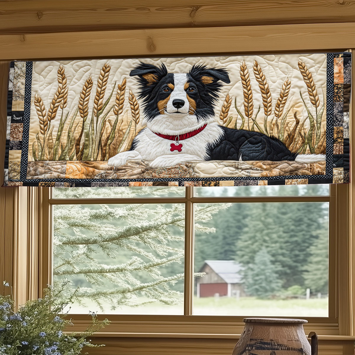 Charming Border Collie WJ1905030CL Quilted Valance