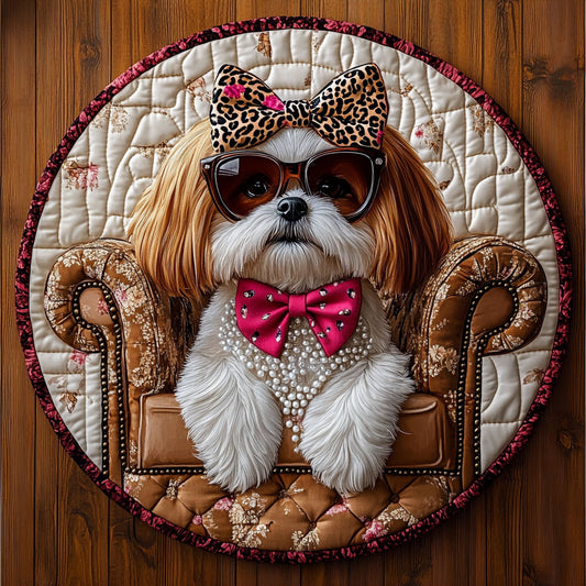 Classy Shih Tzu KL0412013CL Quilted Round Mat