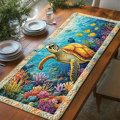 Turtle Reef WJ1606038CL Quilted Table Runner