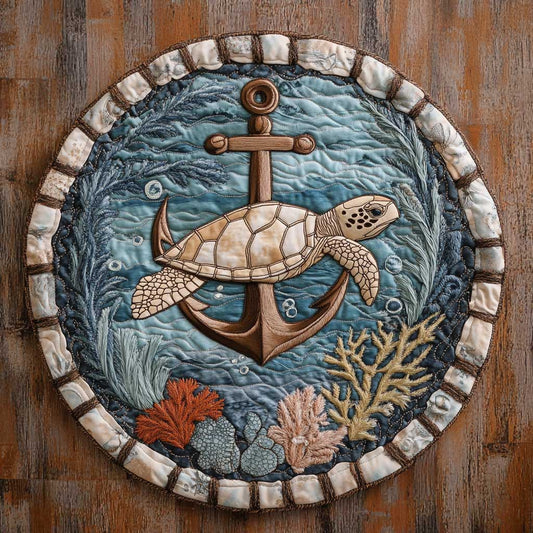 Turtle Reef Round WN0905045CL Quilted Round Mat
