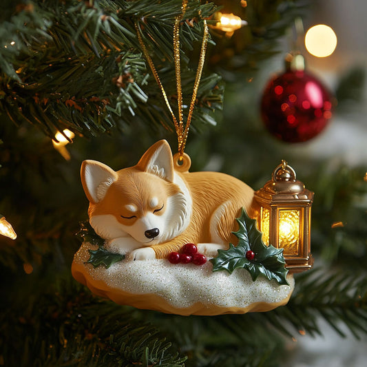 Lantern Corgi CP0312071CL Christmas Ornament