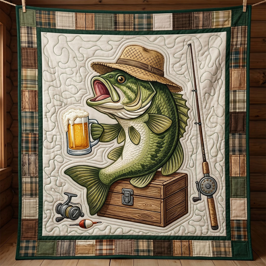 Bass & Beer Fishing WN0505003CL Quilt
