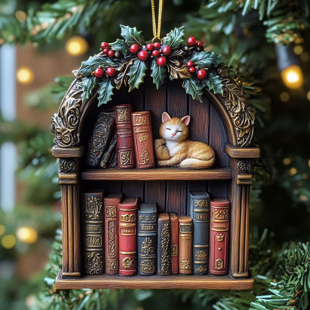 Book Kittens CP2711049CL Christmas Ornament