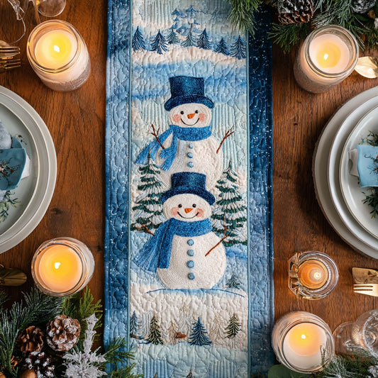 Merry Snowmen XR1011020CL Quilted Table Runner