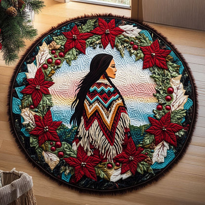 Native Holiday Harmony KL1012026CL Quilted Round Mat