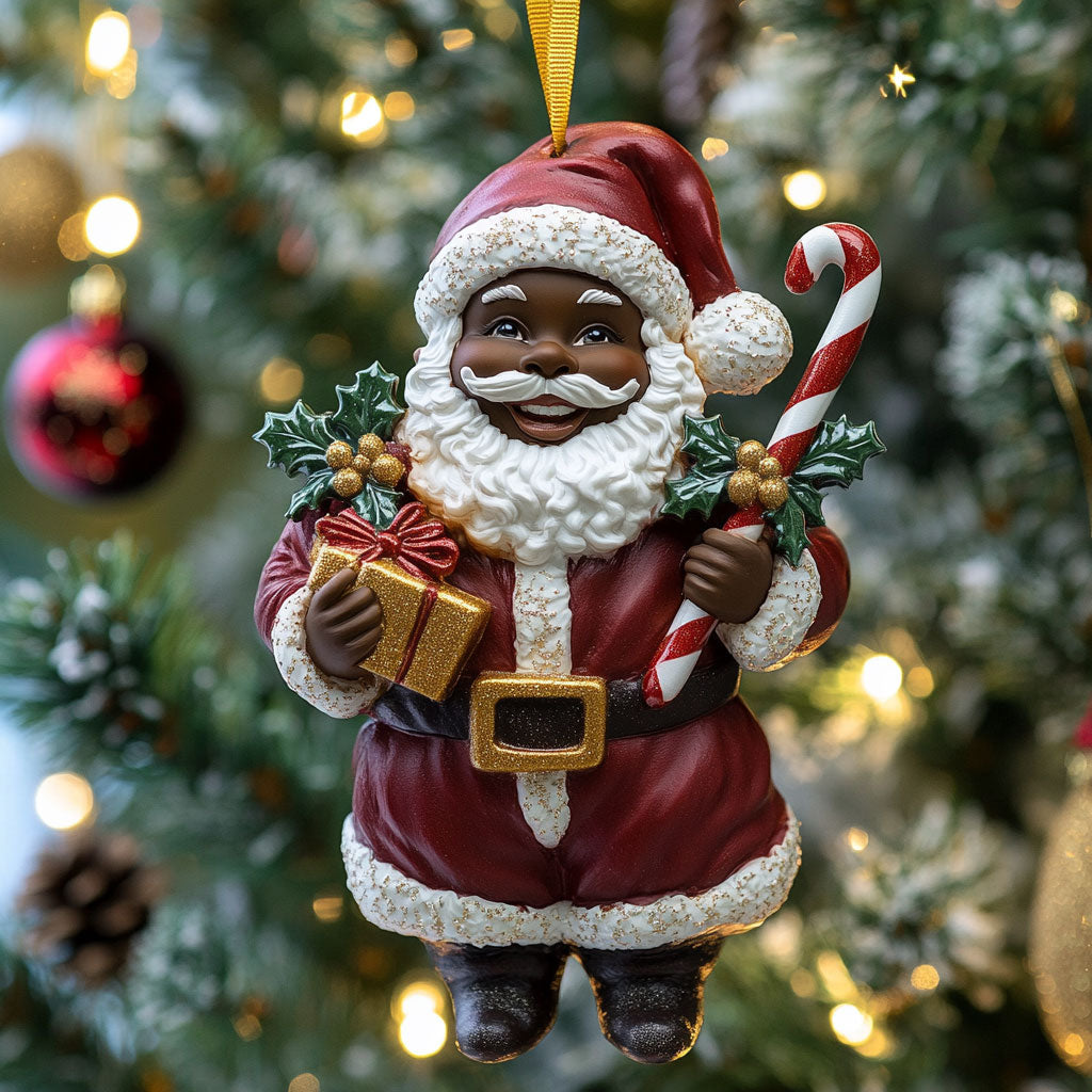 Cozy Fireside Black Santa Claus WN0511013CL Christmas Ornament