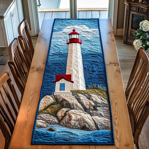 Rocky Lighthouse Path WN2503118CL Quilted Table Runner