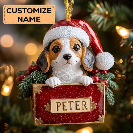 Beagle Christmas CW2411001CL Personalized Christmas Ornament