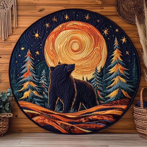 Wild Bear Night WJ0107049CL Quilted Round Mat