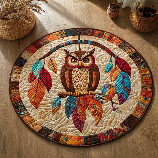 Native Owl WJ0506041CL Quilted Round Mat