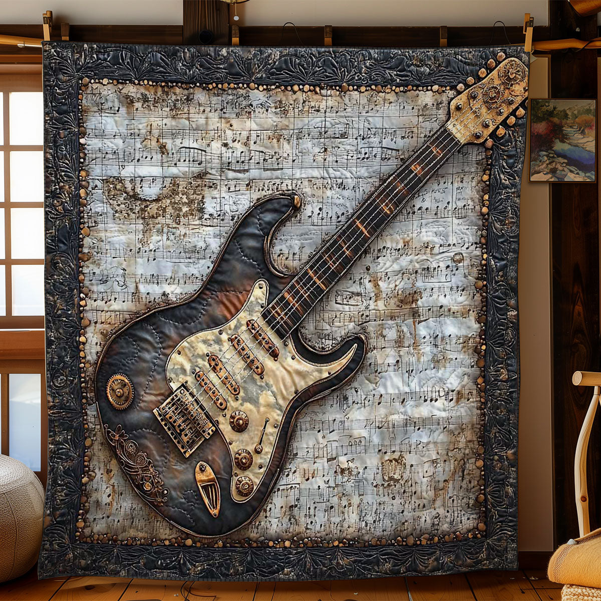 Clockwork Steampunk Guitar WN1003033CL Quilt