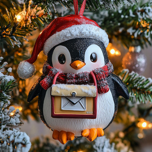 Penguin Snowy Delivery WN1112069CL Christmas Ornament