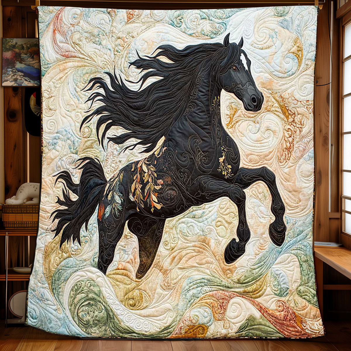 Magical Black Horse WP0802018CL Quilt