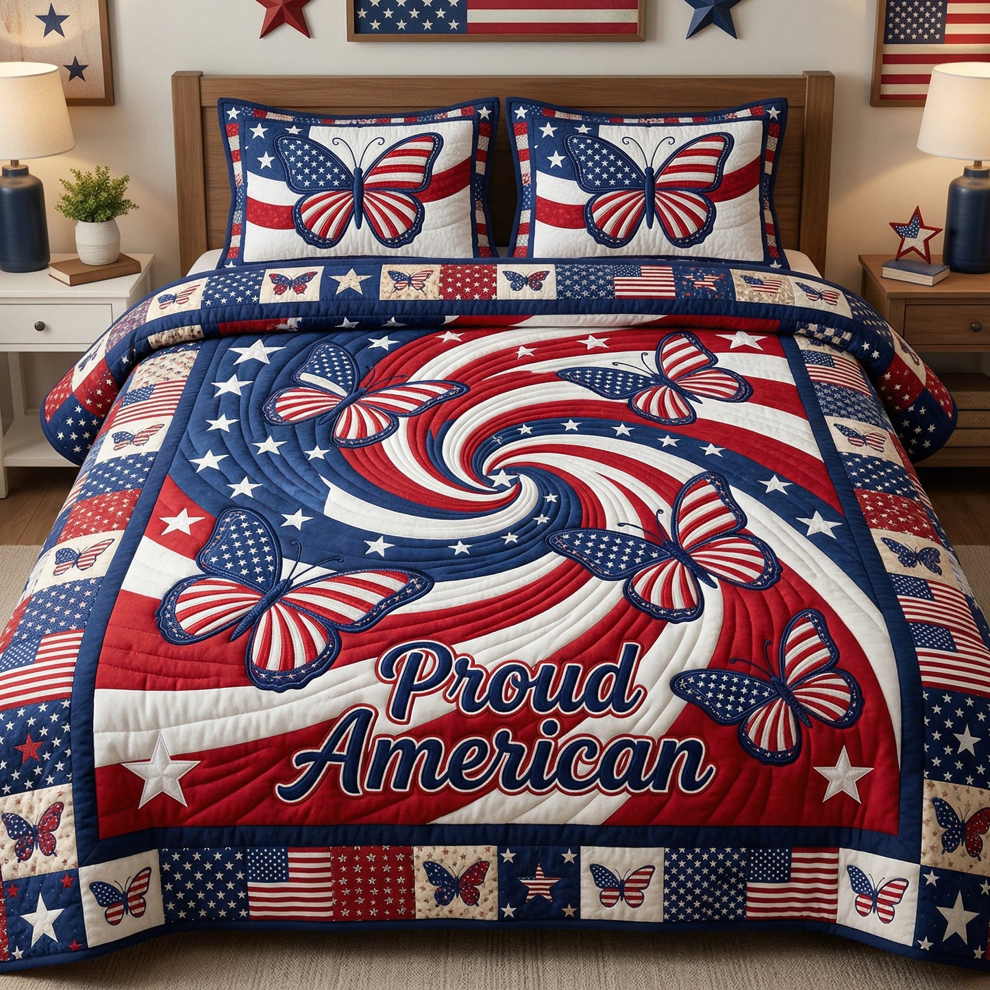 Proud American Butterflies XR0904016CL Duvet Cover Set