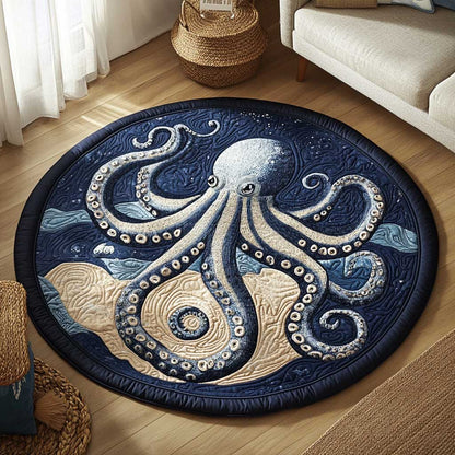 Deep Blue Octopus WN1803099CL Quilted Round Mat