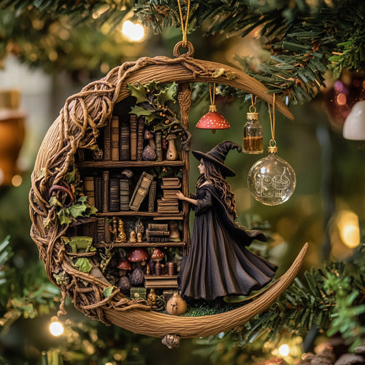 Whispering Witch Leaves WN0312020CL Christmas Ornament