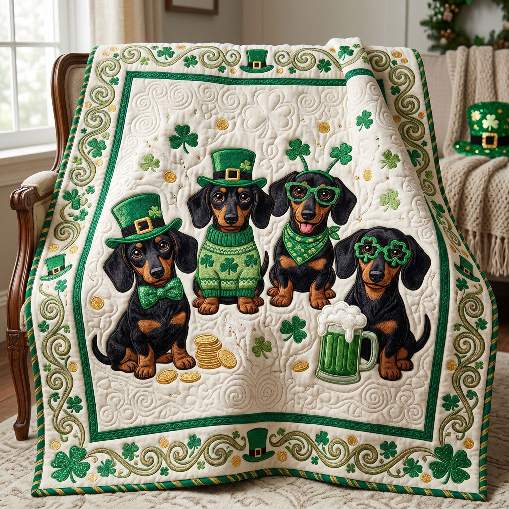 Lucky Dachshund St. Patrick’s WN0705014CL Quilt