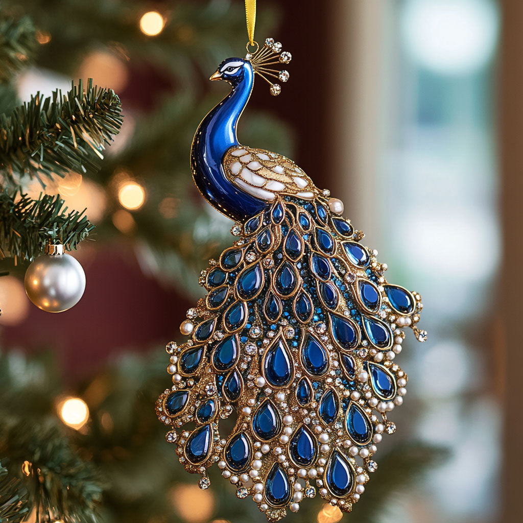 Beautiful Peacock CW1012003CL Christmas Ornament