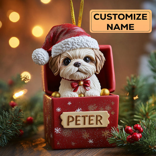 Christmas Shih Tzu CW2411007CL Personalized Christmas Ornament