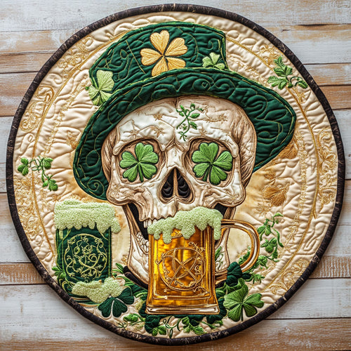 Lucky Skull WN2608059CL Quilted Round Mat