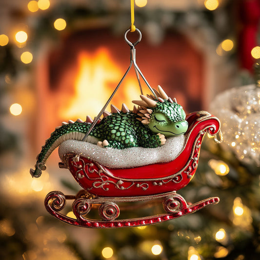 Sleeping Dragon Sleigh LT2010018CL Christmas Ornament