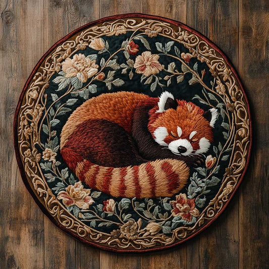 Red Panda Garden WN2504037CL Quilted Round Mat